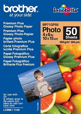 Brother fotopapír BP71GP50, 50 listů, 10x15cm Premium Glossy, 260g (BP71GP50)