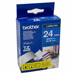Brother - TZe-555, modrá / bílá (24mm, laminovaná) (TZE555)