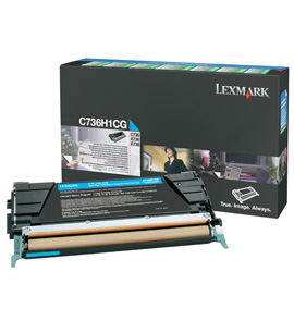 Lexmark C736, X736, X738 Cyan High Yield Return Programme Toner Cartridge (10K) (C736H1CG)