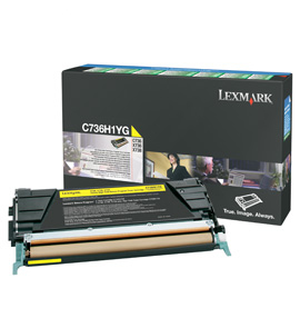 Lexmark C736, X736, X738 Yellow High Yield Return Programme Toner Cartridge (10K) (C736H1YG)