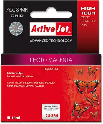 ActiveJet Ink cartridge Canon CLI-8 Photo Mgenta WITH CHIP ACC-8PM (EXPACJACA0072)