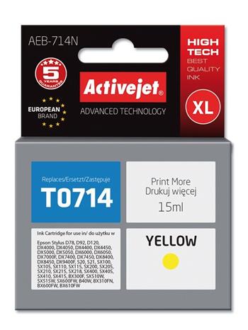ActiveJet inkoust Epson T0714 D78/DX6000/DX6050 Yellow, 15 ml AEB-714 (EXPACJAEP0107)