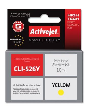 ActiveJet inkoust Canon CLI-526Y, 10 ml, new ACC-526Y (EXPACJACA0108)