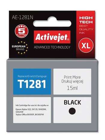 ActiveJet inkoust Epson T1281 Black S22/SX125/SX425 new AE-1281 (EXPACJAEP0199)