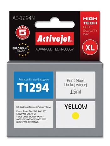 ActiveJet inkoust Epson T1294 Yellow SX525/BX320/BX625 new AE-1294 (EXPACJAEP0206)