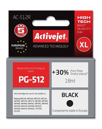 ActiveJet inkoust Canon PG-512 Black ref., 20 ml, AC-512R (EXPACJACA0112)