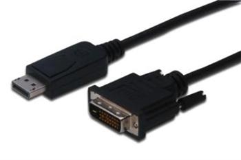 Digitus Adaptérový kabel DisplayPort, DP - DVI (24 + 1) M / M, 1,0 m, s blokováním, kompatibilní s DP 1.1a, CE, bl (AK-340301-010-S)