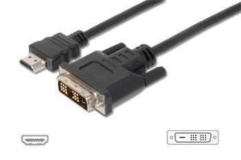 Digitus HDMI/A na DVI připojovací kabel, 2x stíněný, 2M , černý (AK-330300-020-S)