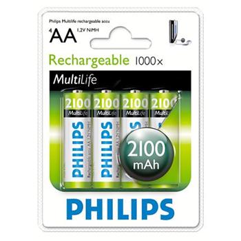 Philips baterie AA 2100mAh MultiLife, NiMh - 4ks (R6B4A210/10)