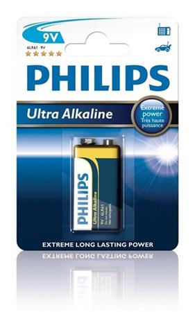 Philips baterie 9V ExtremeLife+, alkalická - 1ks (6LR61E1B/10)