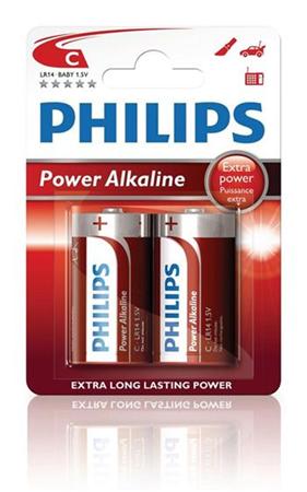 Philips baterie C PowerLife, alkalická - 2ks (LR14P2B/10)