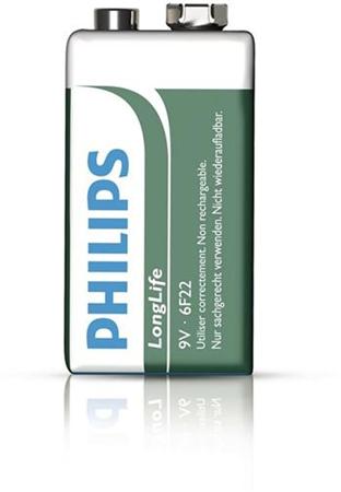 Philips baterie 9V LongLife zinkochloridová - 1ks (6F22L1F/10)