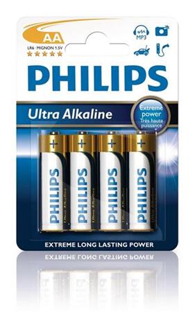 Philips baterie AA ExtremeLife+, alkalická - 4ks (LR6E4B/10)