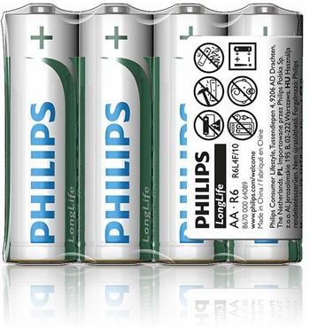 Philips baterie AA LongLife zinkochloridová - 4ks (R6L4F/10)