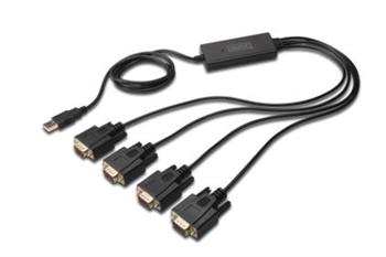 Digitus Adaptér USB na sériový port, RS232 4 x RS232, typ kabelu, Čipset: FT4232H, 1,5 m (DA-70159)