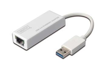 Digitus USB 3.0 adaptér na Gigabit Ethernet , 1x RJ45, USB-A, 10/100/1000Mbps, USB 3.0 XP, Vista, 7, Max OS X, Linux (DN-3023)