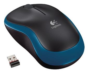 Logitech myš Wireless Mouse M185, optická, 3 tlačítka, modrá,1000dpi (910-002239)