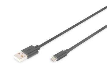 Digitus USB 2.0 kabel USB A samec na USB micro B samec, 2x stíněný, Měď, 1m (AK-300110-010-S)