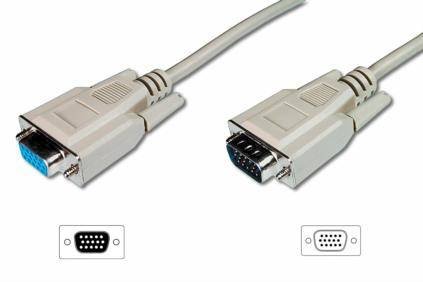Digitus prodlužovací kabel pro VGA monitor, stíněný, šedý, měď, 5m (AK-310200-050-E)