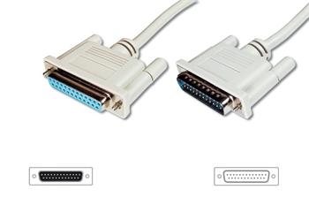 Digitus Prodlužovací kabel datového přenosu, sériový/paralelní, D-Sub25, samec/samice, 2,0 m, lisovaný, (AK-610201-020-E)