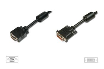 Digitus připojovací kabel DVI-I(24+5)/HDSUB15, 2xferit, černý 2m (AK-320300-020-S)