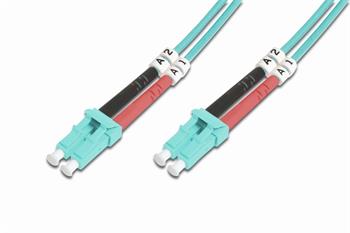 DIGITUS Fiber Optic Patch Cord, LC to LC, Multimode, OM3, 50/125 µ, Duplex Length 1m (DK-2533-01/3)