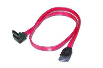 Digitus SATA II/III připojovací kabel, L-typ ,90° úhlový - rovný 0,5m (AK-400104-005-R)