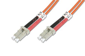DIGITUS Fiber Optic Patch Cord, LC to LC, Multimode, OM2, 50/125 µ, Duplex Length 1m (DK-2533-01)