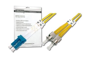 Digitus Fiber Optic Patch Cord, LC to ST, Singlemode, OS1, 09/125 µ, Duplex, 1m (DK-2931-01)