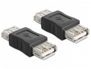 Delock USB Adapter, USB A černý samice/samice (spojka) (65012)