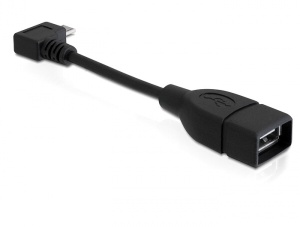 Delock Adapter USB micro-B samec pravoúhlý > USB 2.0-A samice OTG 11cm (83104)