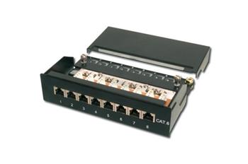 Digitus Desktop CAT 6 Patch Panel, stíněný Class E, 8-port RJ45, 8P8C, LSA, černý, 482x44x109 (DN-91608SD)