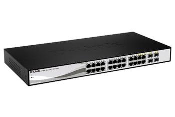 D-Link DGS-1210-24 Smart switch, 24x GbE, 4x RJ45/SFP, fanless (DGS-1210-24)