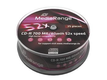 MEDIARANGE CD-R 700MB 52x spindl 25ks (MR201)