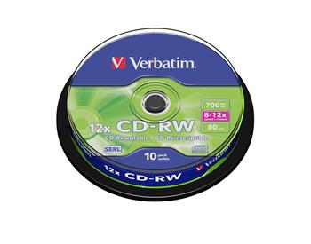 VERBATIM CD-RW SERL 700MB, 12x, spindle 10 ks (43480)