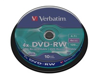 VERBATIM DVD-RW SERL 4,7GB, 4x, spindle 10 ks (43552)