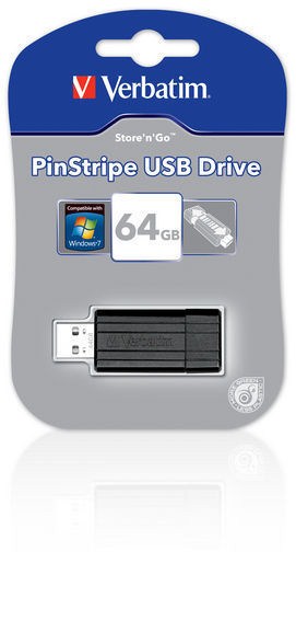 VERBATIM Store 'n' Go PinStripe 64GB USB 2.0 černá (49065)
