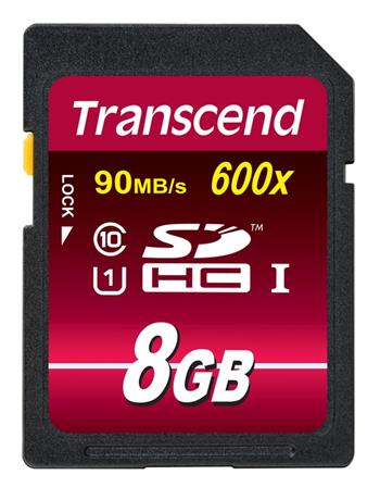 Transcend 8GB SDHC (Class 10) UHS-I 600x (Ultimate) MLC paměťová karta (TS8GSDHC10U1)