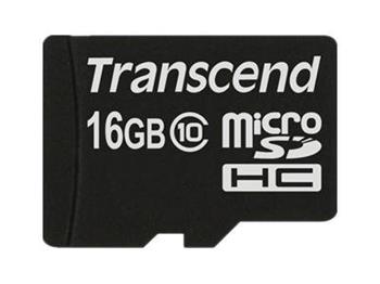 Transcend 16GB microSDHC (Class 10) paměťová karta (bez adaptéru) (TS16GUSDC10)