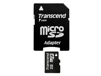 Transcend 2GB microSD paměťová karta (s adaptérem) (TS2GUSD)