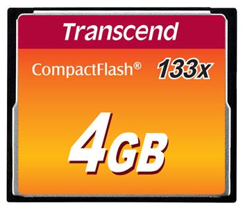 Transcend 4GB CF (133X) paměťová karta (MLC) (TS4GCF133)