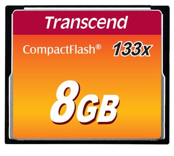Transcend 8GB CF (133X) paměťová karta (MLC) (TS8GCF133)