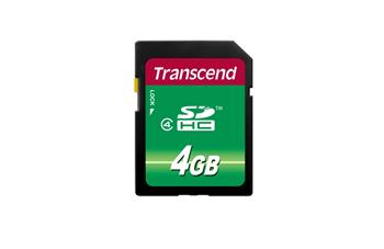 Transcend 4GB SDHC (Class 4) paměťová karta, modrá/černá (TS4GSDHC4)