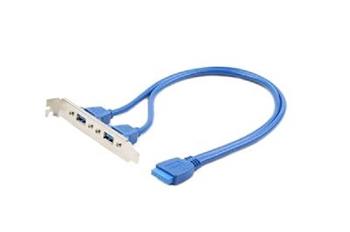 USB 3.0 záslepka slotu s 2 USB porty, kabel 2x 10 Pin IDC, 0,25m (CC-USB3-RECEPTACLE)