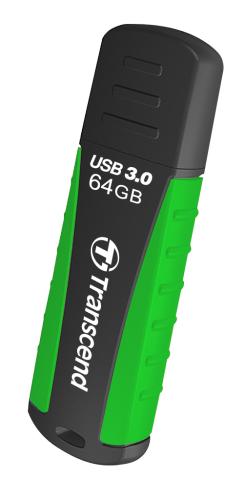 Transcend 64GB JetFlash 810, USB 3.1 (Gen 1) flash disk, černo/zelený, odolá nárazu, tlaku, prachu i vodě (TS64GJF810)