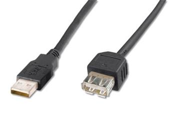 Digitus USB kabel prodlužovací A-A, 1.8m, černý (AK-300200-018-S)