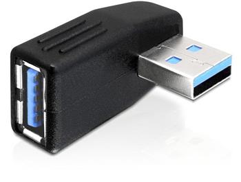 DeLock adaptér USB 3.0 samec - USB 3.0 samice pod úhelem 270° horizontálně (65342)