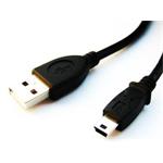 Kabel C-TECH USB A-MINI 5PM 2.0 1,8m HQ Black, zlacené kontakty