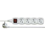 Kabel prodlužovací 5m 220V, 4 zásuvky, s vypínačem