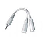 kabelová audio rozdvojka jack 3,5mm(M) - 2x 3,5mm(F) ,stereo